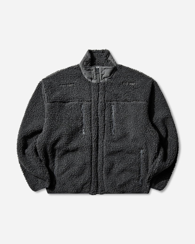 Яке Cav Empt Stand Collar Boa Fleece Zip Up Jacket with Zippered Pockets Черно | CES28CS26 GREY