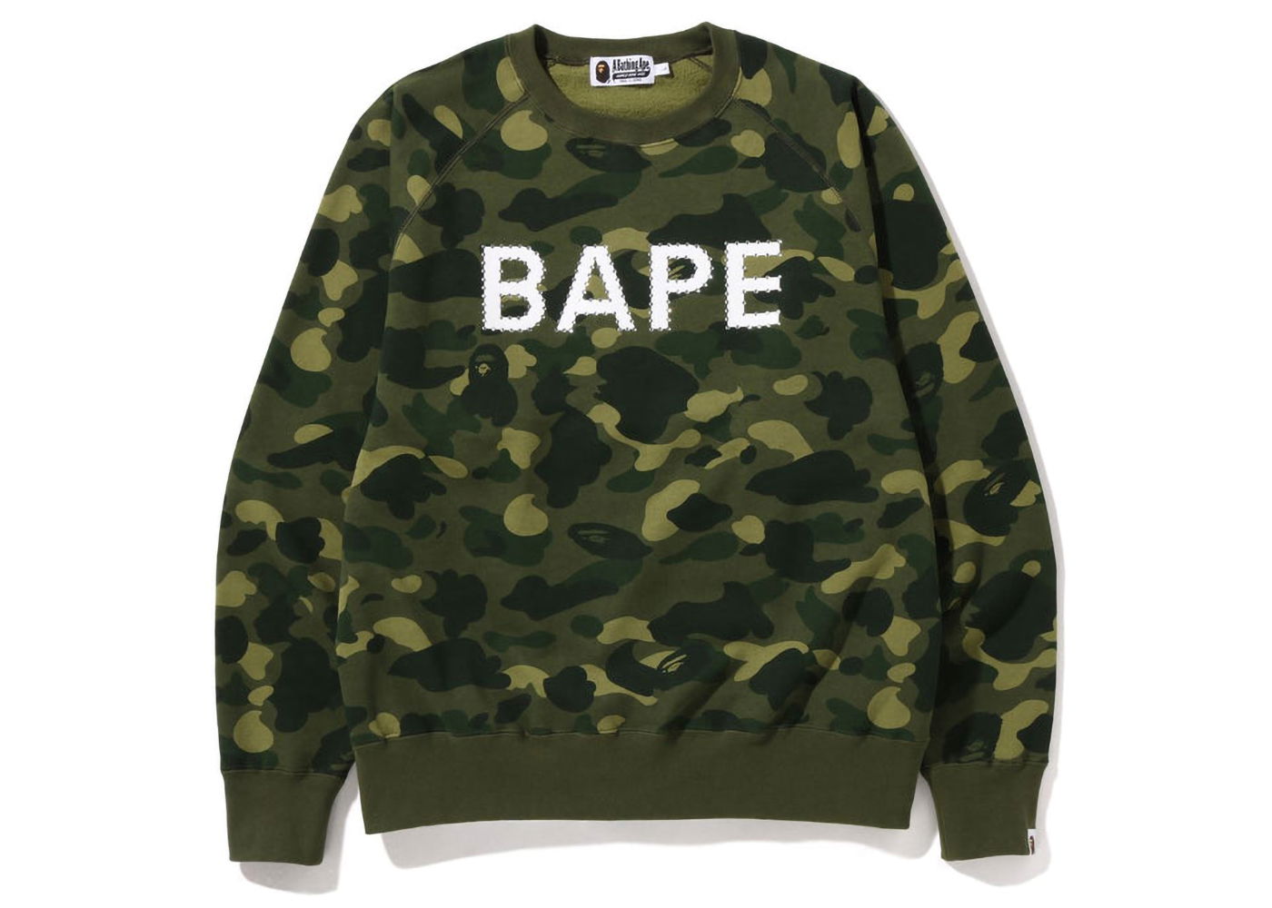 Пуловер BAPE Color Camo Crystal Stone Relaxed Fit Crewneck Зелено | 1I80-113-008, 0