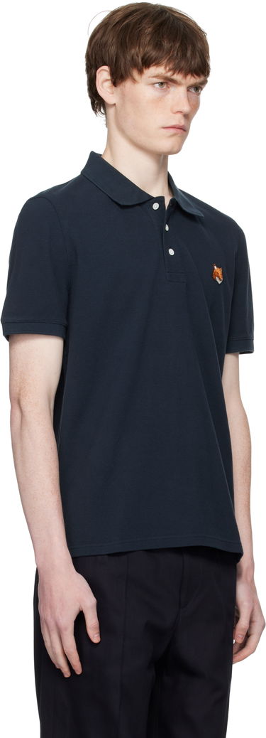 Поло тениска MAISON KITSUNÉ Maison Kitsuné Fox Head Patch Regular Fit Polo Тъмно синьо | PM00209KP0002, 1