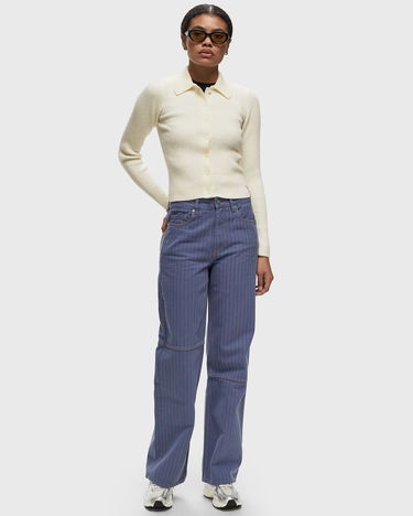 Пуловер ØLÅF Merino Ribbed Knit Cardigan Sweater Бяло | W180702-OFF-WHITE, 1