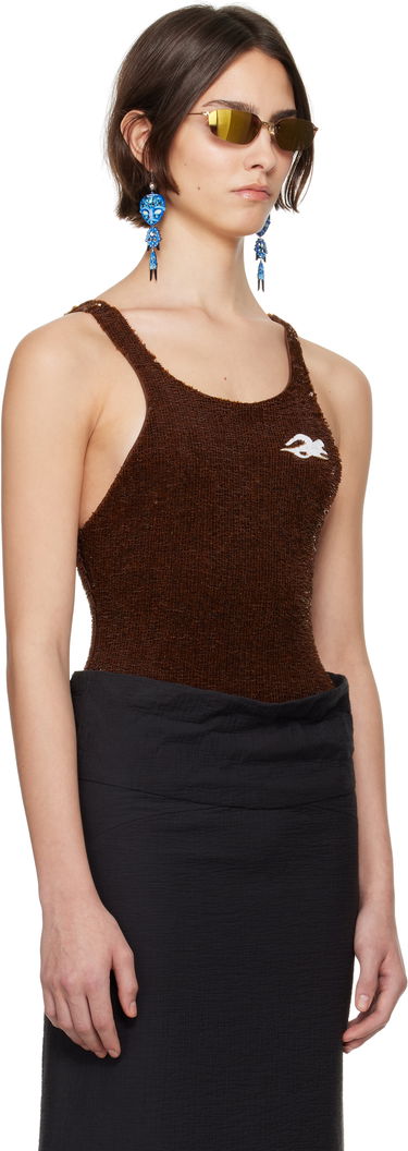 боди Tory Burch Tory Burch Embellished Bodysuit Кафяво | 173630-206, 1
