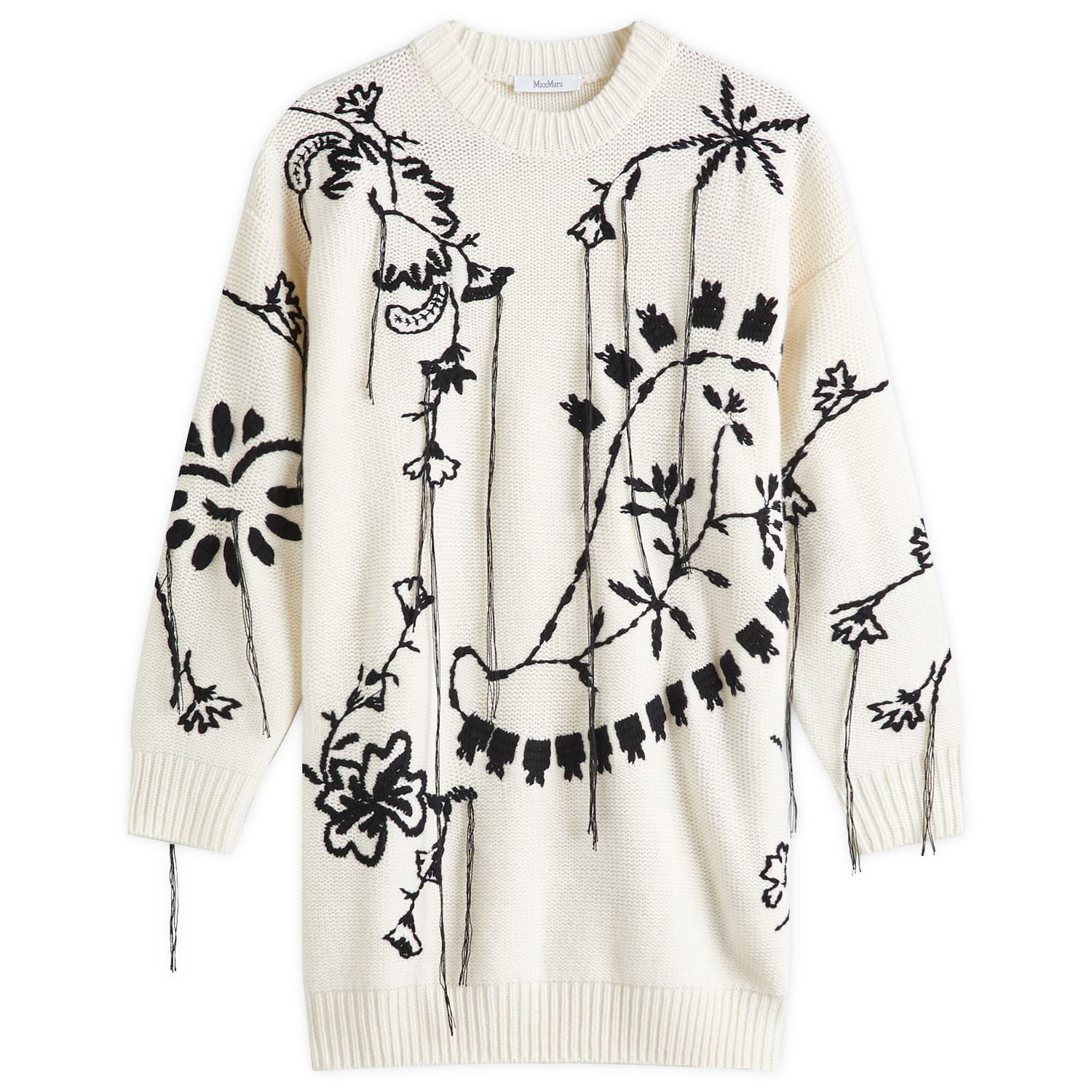 Пуловер Max Mara Max Mara Arad Knitted Dress, Size Large Бежово | 2511321061600-White, 0
