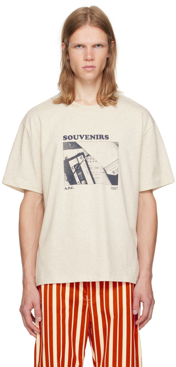 Тениска A.P.C. Off-White 'Souvenirs' T-Shirt Бяло | COHBO-H26435