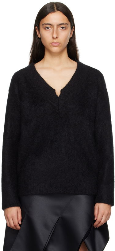 Пуловер We11done We11done V-Neck Knit Sweater Черно | WD-KT3-23-658-W-BK, 0