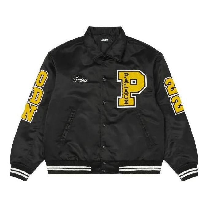 Яке бомбър Palace Satin Varsity Jacket Черно | P23JK023