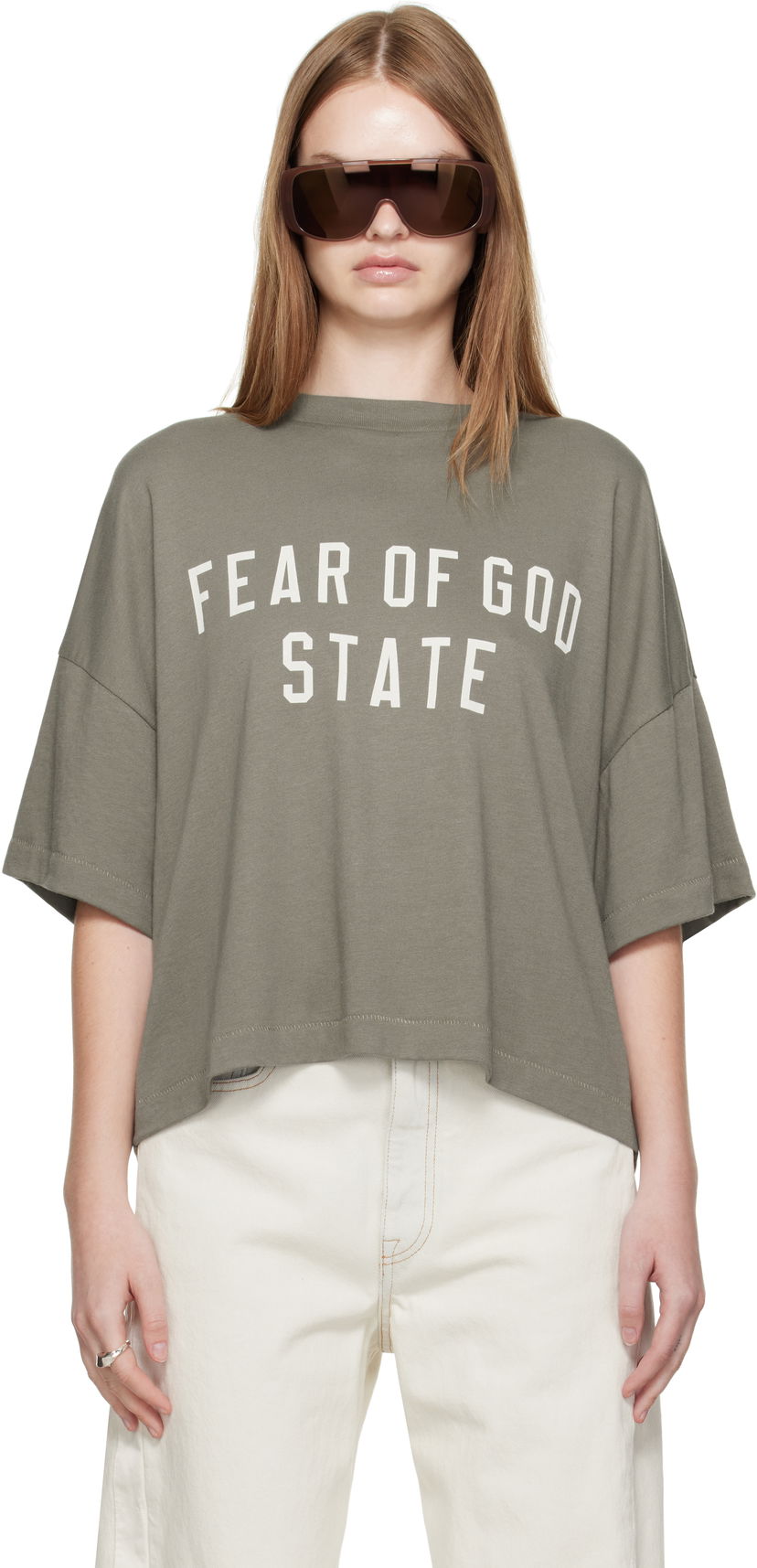 Тениска Fear of God Fear of God ESSENTIALS Boxy T-Shirt Зелено | 125SP257167FW