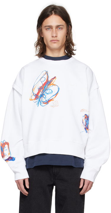 Суитчър Études Parade Print Cropped Sweatshirt Бяло | E24MC221A01300, 0