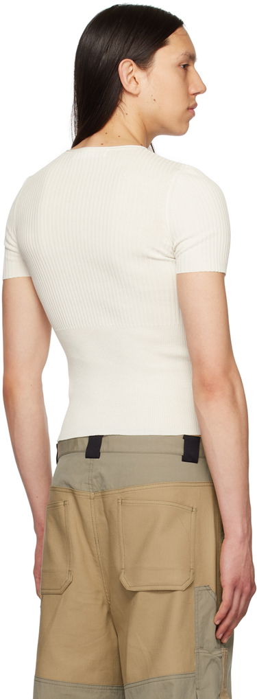 Съкратен топ Dion Lee Dion Lee Gradient Rib T-Shirt Бяло | C7192S23, 2