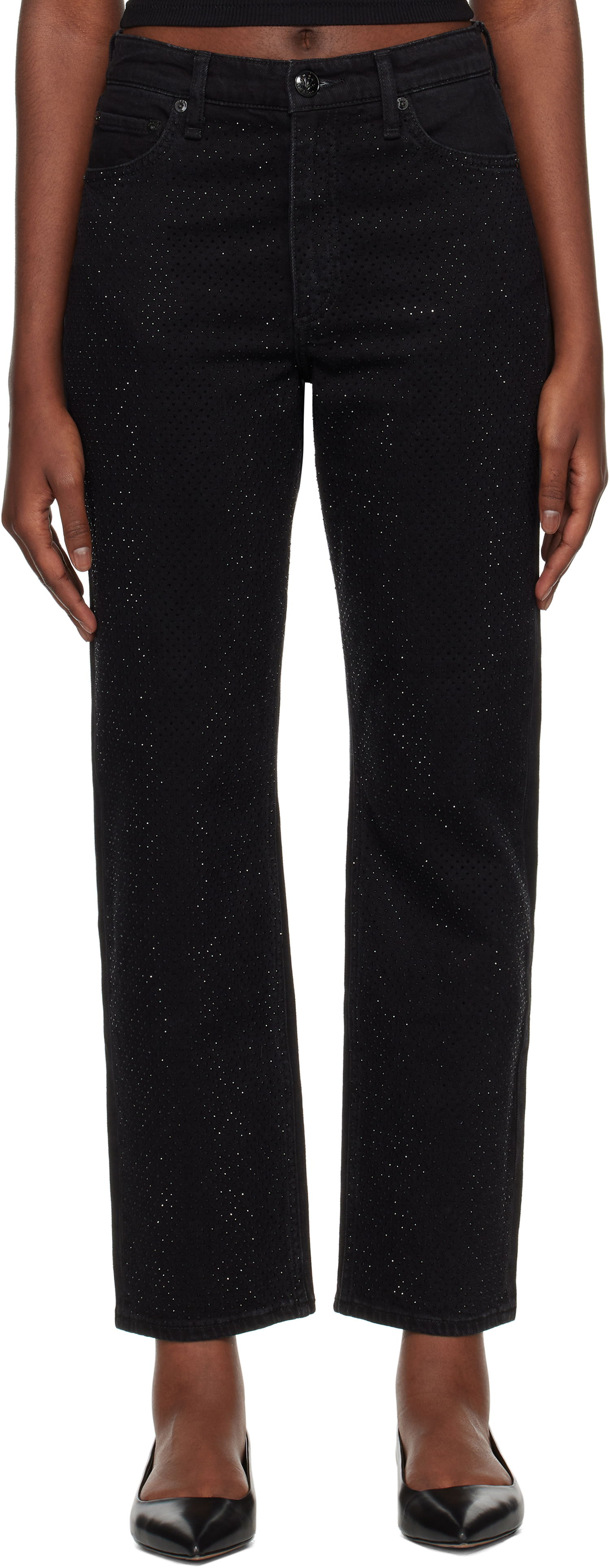 Дънки rag & bone rag & bone Harlow Straight Jeans Черно | WDD24F2956FMSI, 0