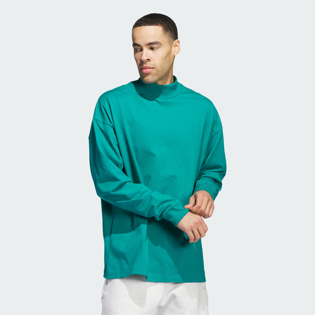 Тениска adidas Performance Basketball Long Sleeve (unisex) Тюркоазено | JE3768, 0