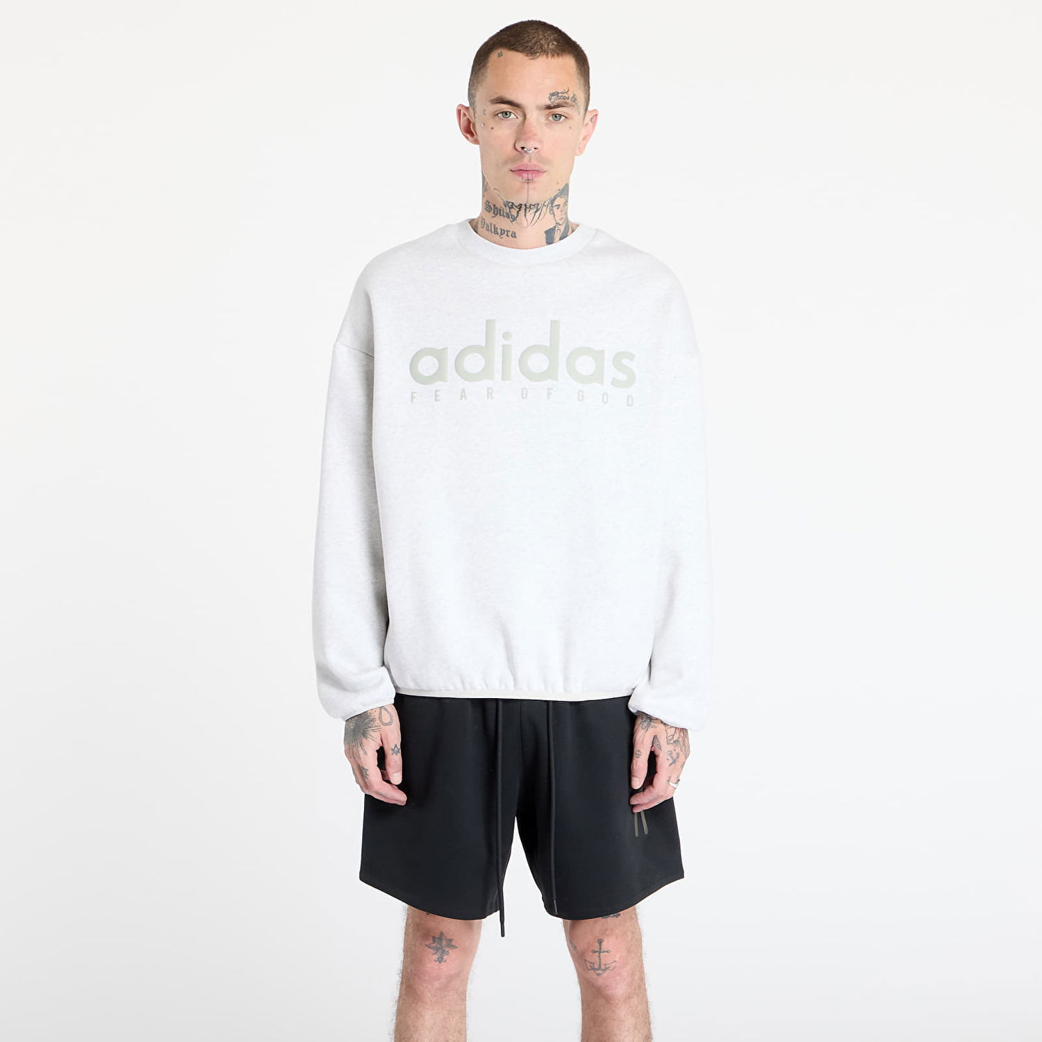 Суитчър adidas Originals adidas x Fear Of God Athletics Heather Fleece Crewneck Сиво | JZ7368, 0