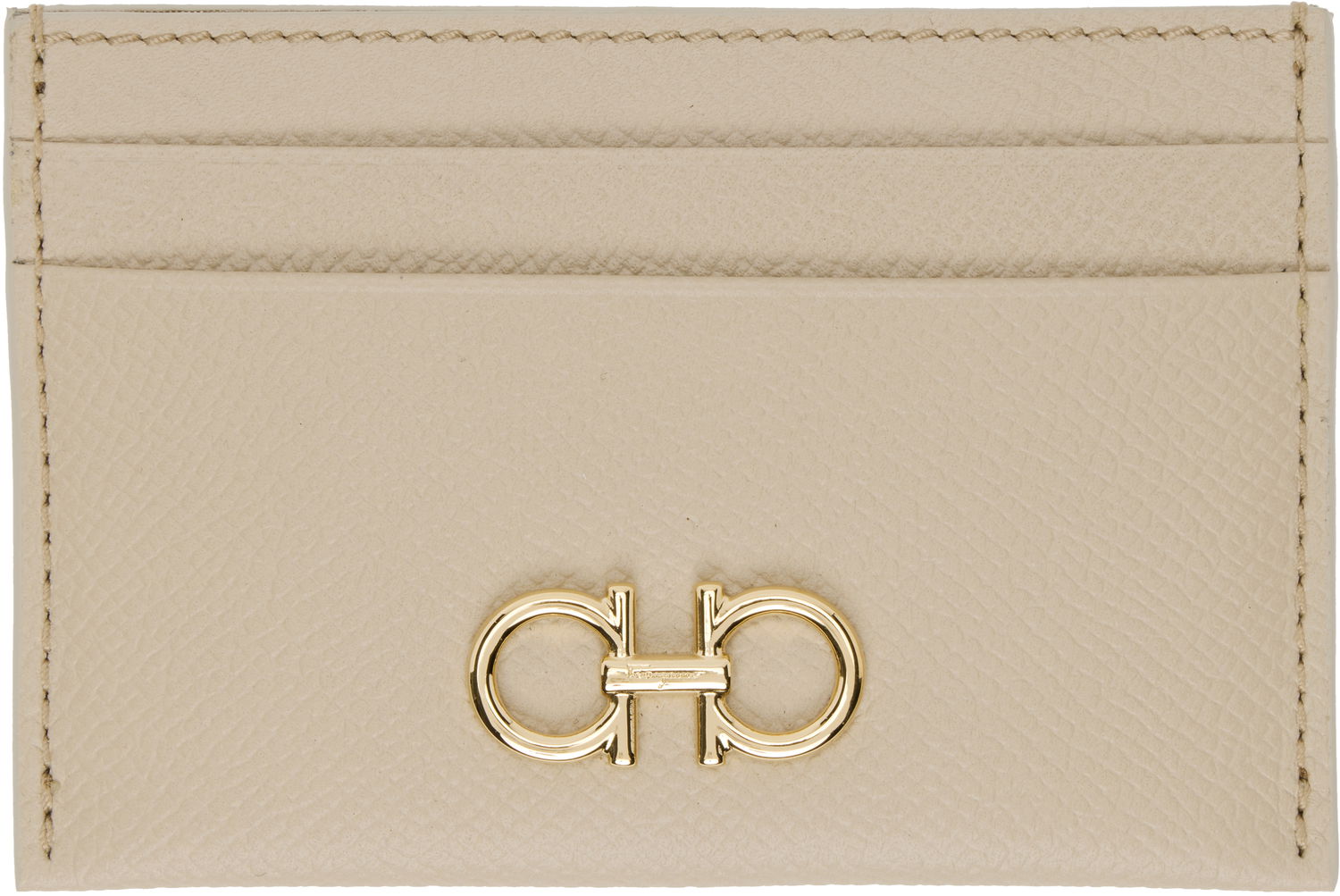 Портфейл FERRAGAMO Salvatore Ferragamo Gancini Card Holder Бежово | 779465, 0