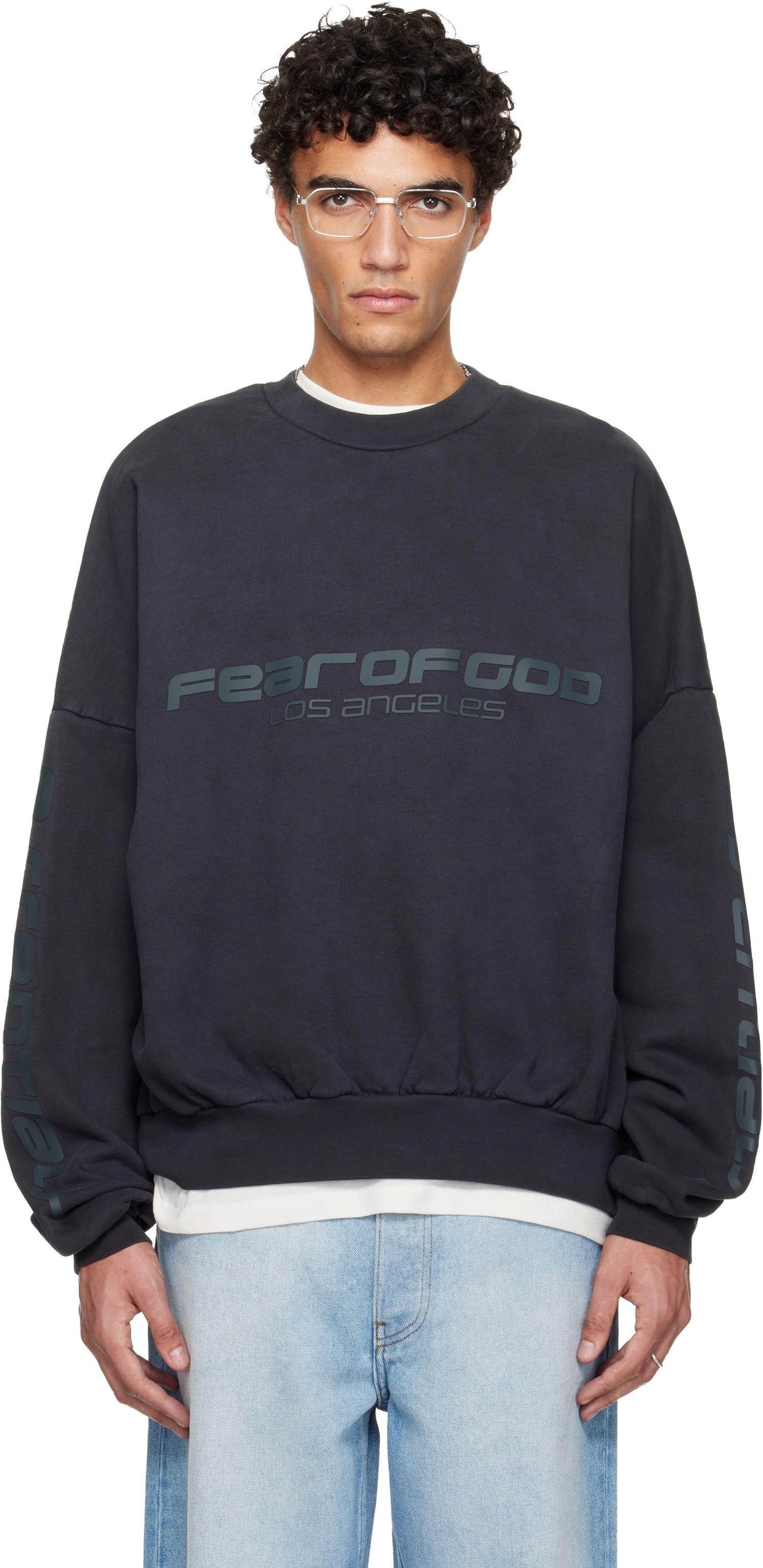 Суитчър Fear of God Fear of God ESSENTIALS Holiday 'Los Angeles' Heavy Fleece Cropped Sweatshirt Сиво | 192HO256893F, 0