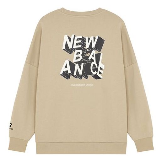 Пуловер New Balance 3D Logo Print Sweatshirt Бежово | AMT14318-BEI, 0