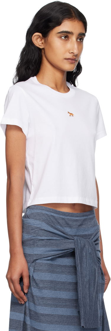 Съкратен топ MAISON KITSUNÉ Maison Kitsuné Baby Fox Cropped T-Shirt Бяло | PW00111KJ7026, 1