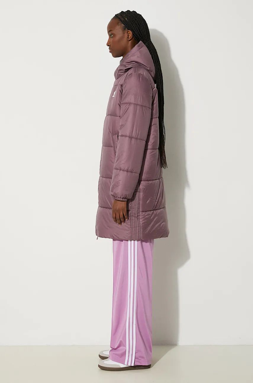 Пухо яке adidas Originals Long Puffer Jacket Лилаво | IW5857, 1