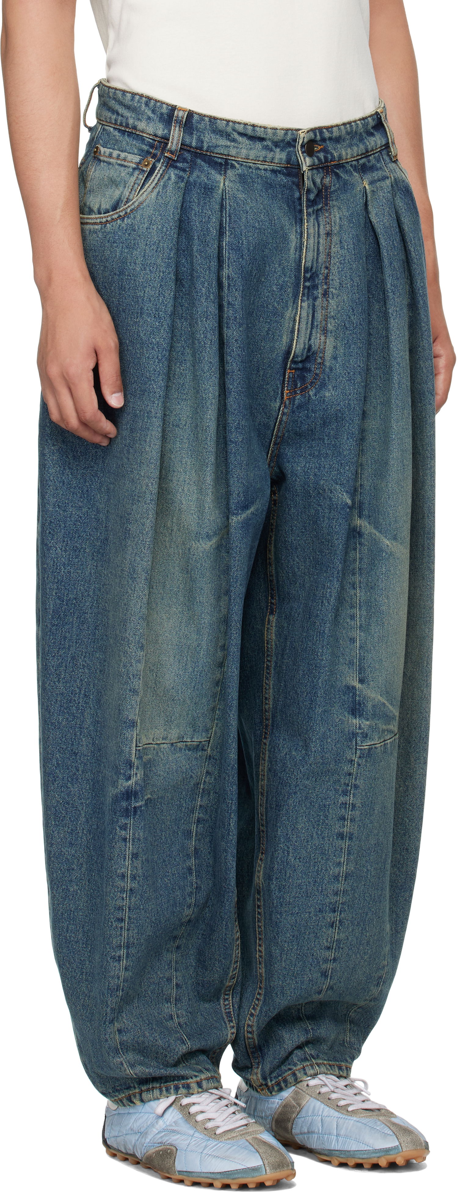 Дънки HED MAYNER Hed Mayner Pleated Denim Jeans Синьо | HMMB67030A-HB251, 1