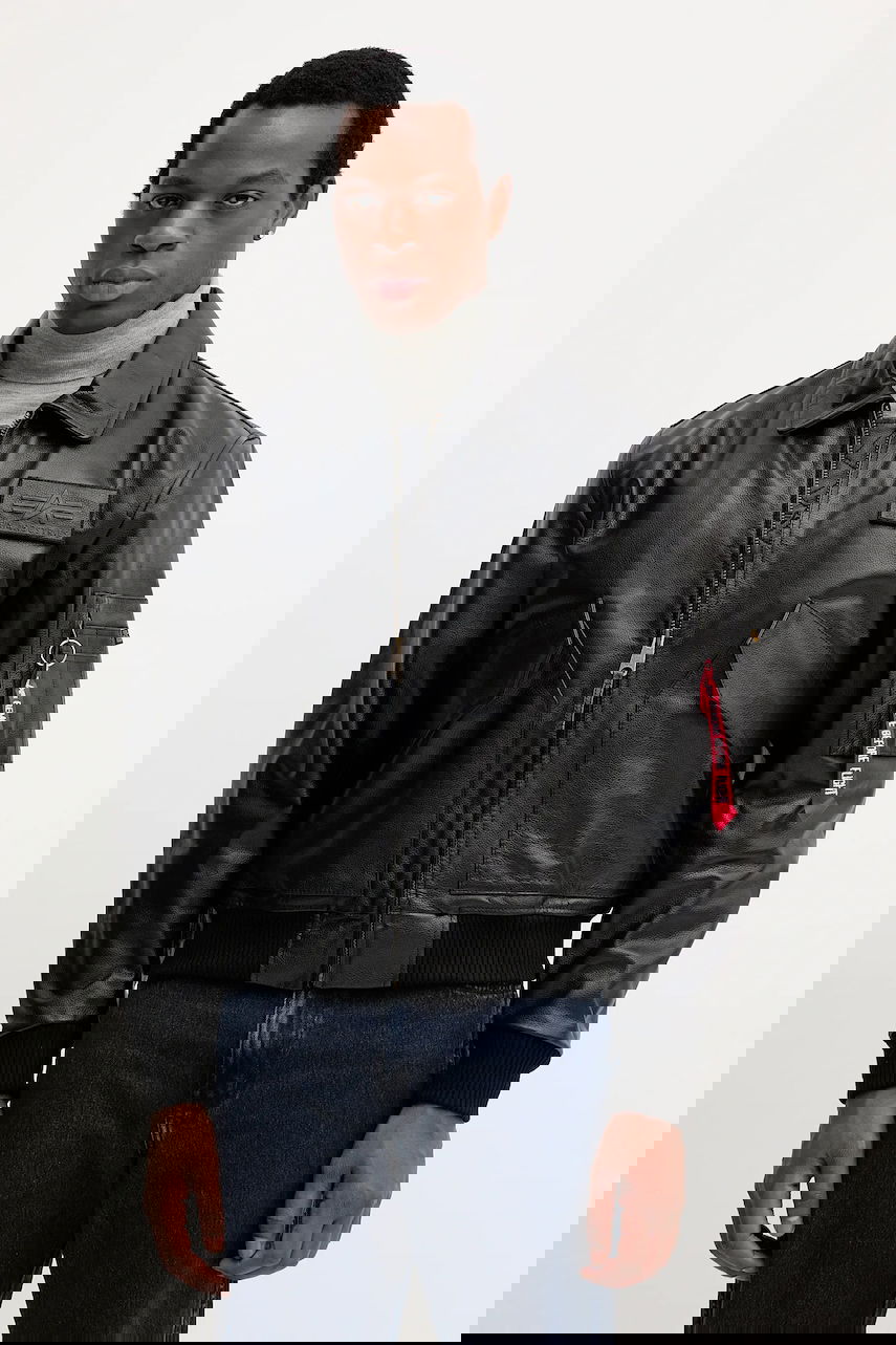 Яке бомбър Alpha Industries Leather Bomber Jacket Черно | 100109.03, 0