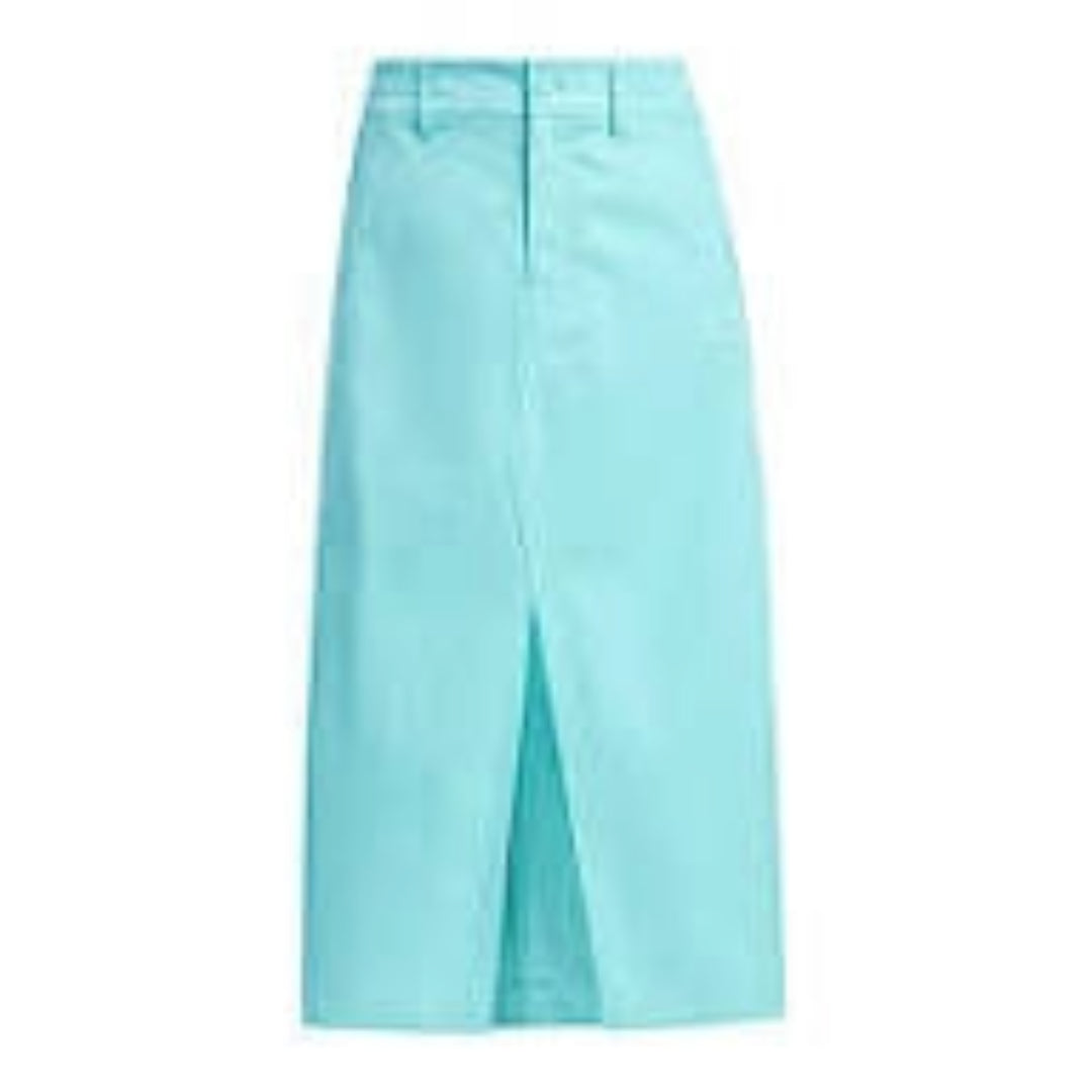 Пола adidas Originals Aqua Blue Front Slit Midi Skirt Тюркоазено | JE3494, 0