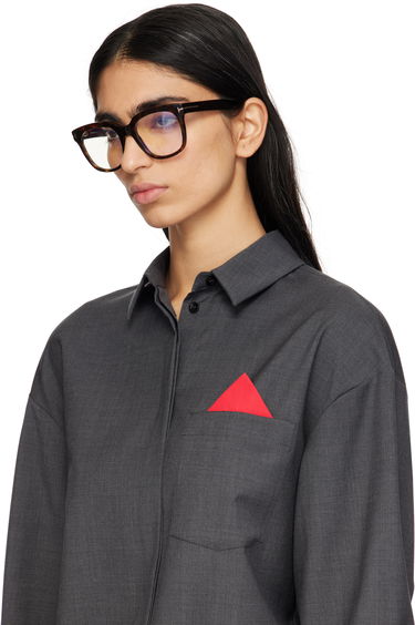 Слънчеви очила Tom Ford Tom Ford Full Rim Square Acetate Glasses Кафяво | FT5537-B_52052, 3