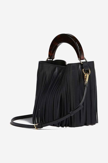Дамска чанта Marni Fringed Leather Handbag Черно | SCMPU09TL9.LV589.ZO280, 1
