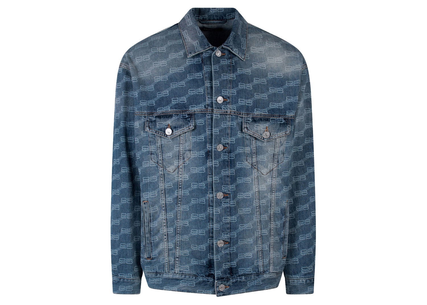 Яке Balenciaga BB Monogram Denim Jacket Тъмно синьо | 675208TMW37#4437, 0