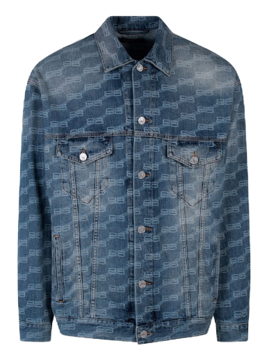 Яке Balenciaga BB Monogram Denim Jacket Тъмно синьо | 675208TMW37#4437