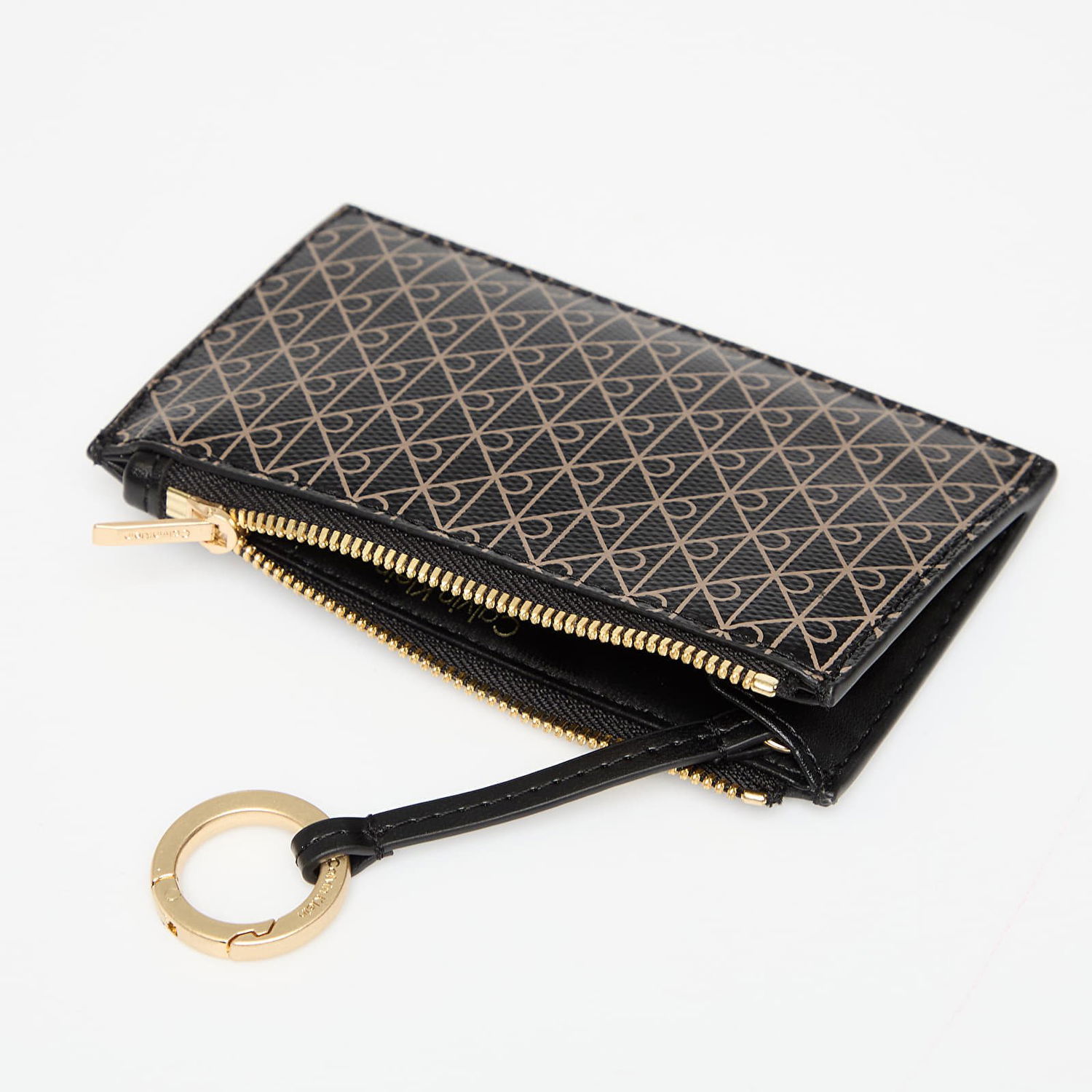 Портфейл CALVIN KLEIN Calvin Klein Emblem Aop Top Zip Cardholder Черно | LV04F1084G 2XA, 1