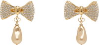 Valentino Garavani San Fin Crystal Bow Pearl Drop Earrings