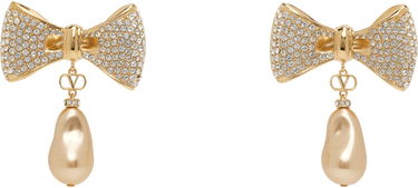 Обеци Valentino Valentino Garavani San Fin Crystal Bow Pearl Drop Earrings Металик | 7W2J0AN5QVS, 0