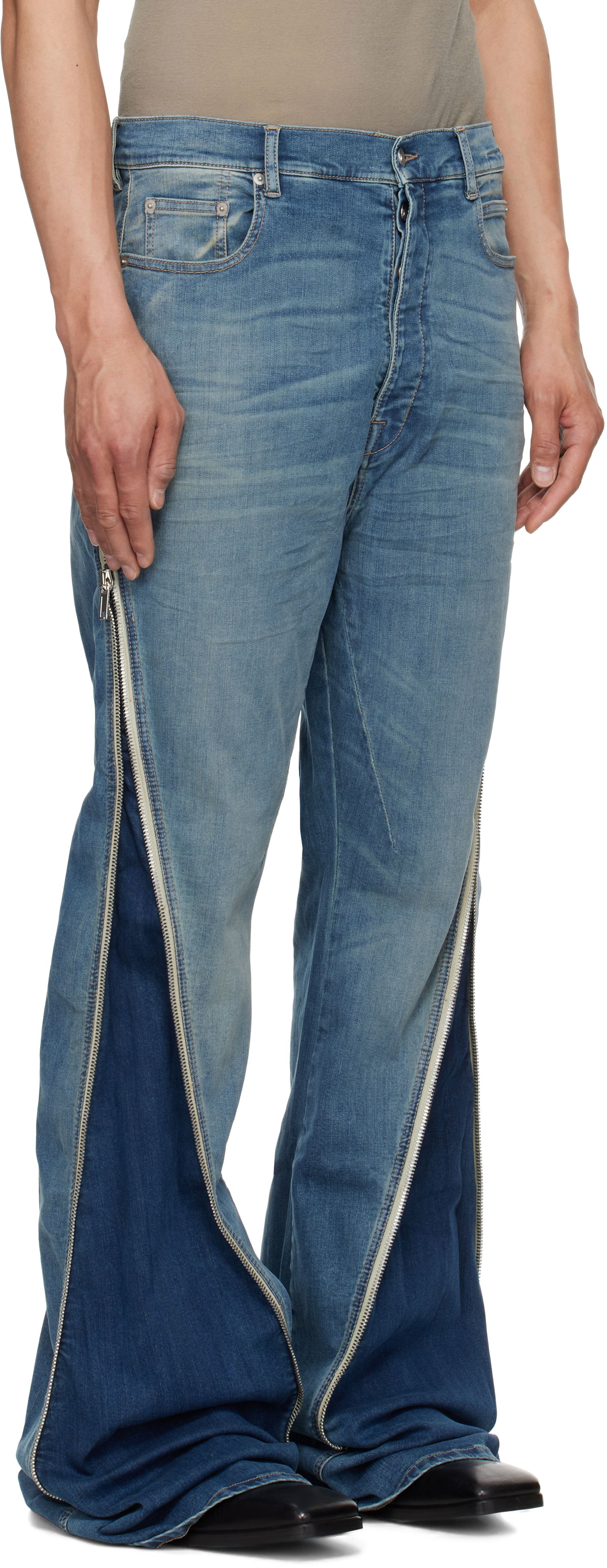Дънки Rick Owens Rick Owens DRKSHDW Hollywood Bolan Banana Jeans Синьо | DU01E3363 SDWB, 1
