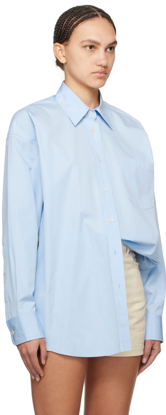 Риза Stella McCartney Stella McCartney Women's Patch Pocket Shirt Синьо | 620093SMA90, 1