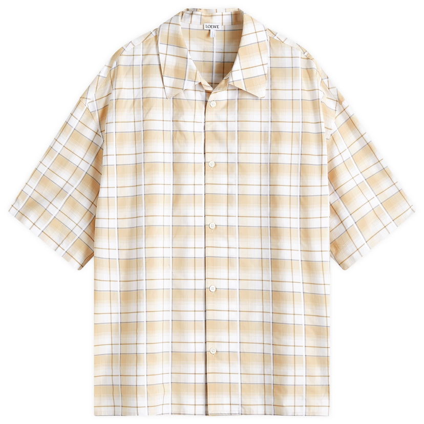 Риза Loewe Short Sleeve Check Shirt Бежово | H526Y05X67-1090