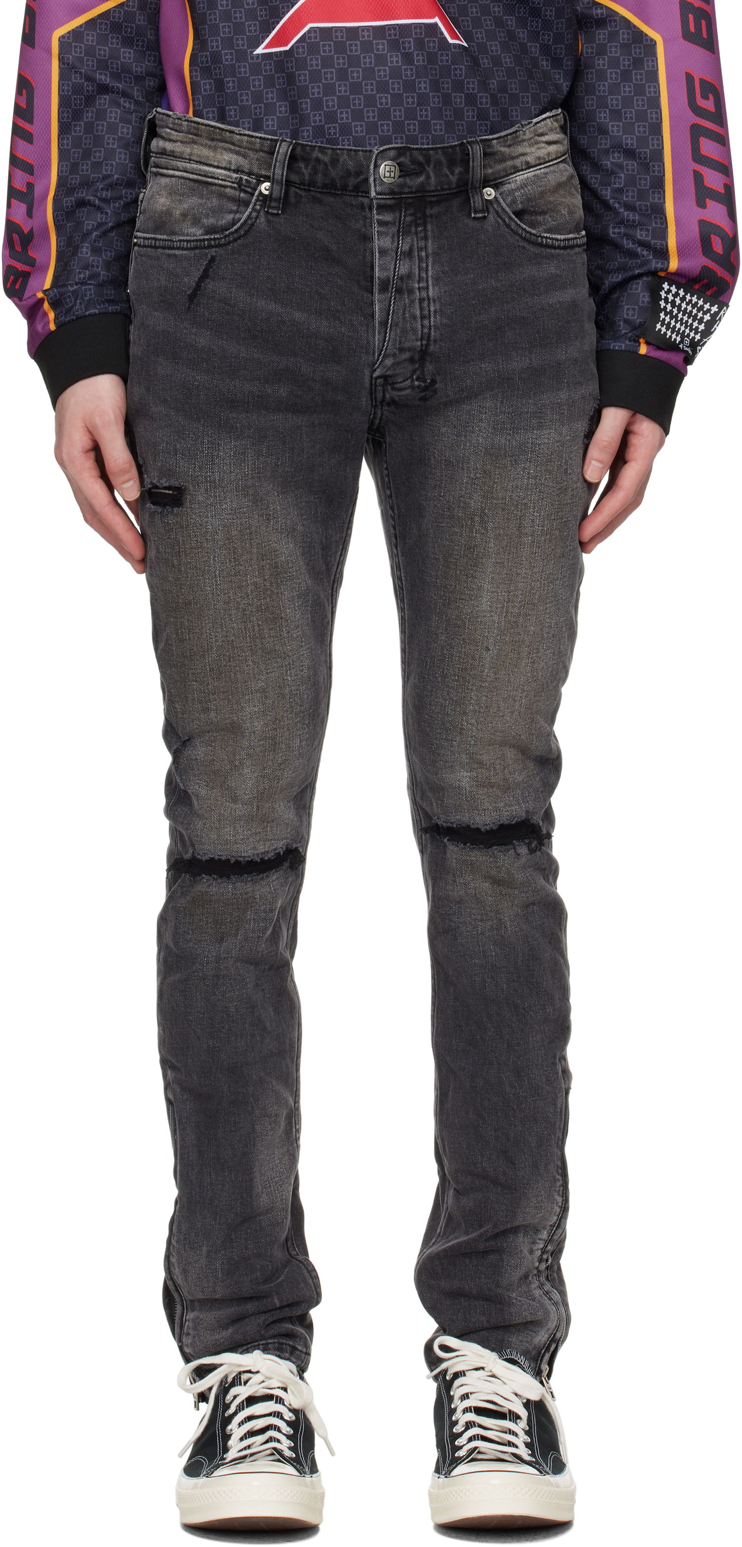 Дънки Ksubi Ksubi Van Winkle Distressed Slim Jeans Черно | MSP25DJ019, 0