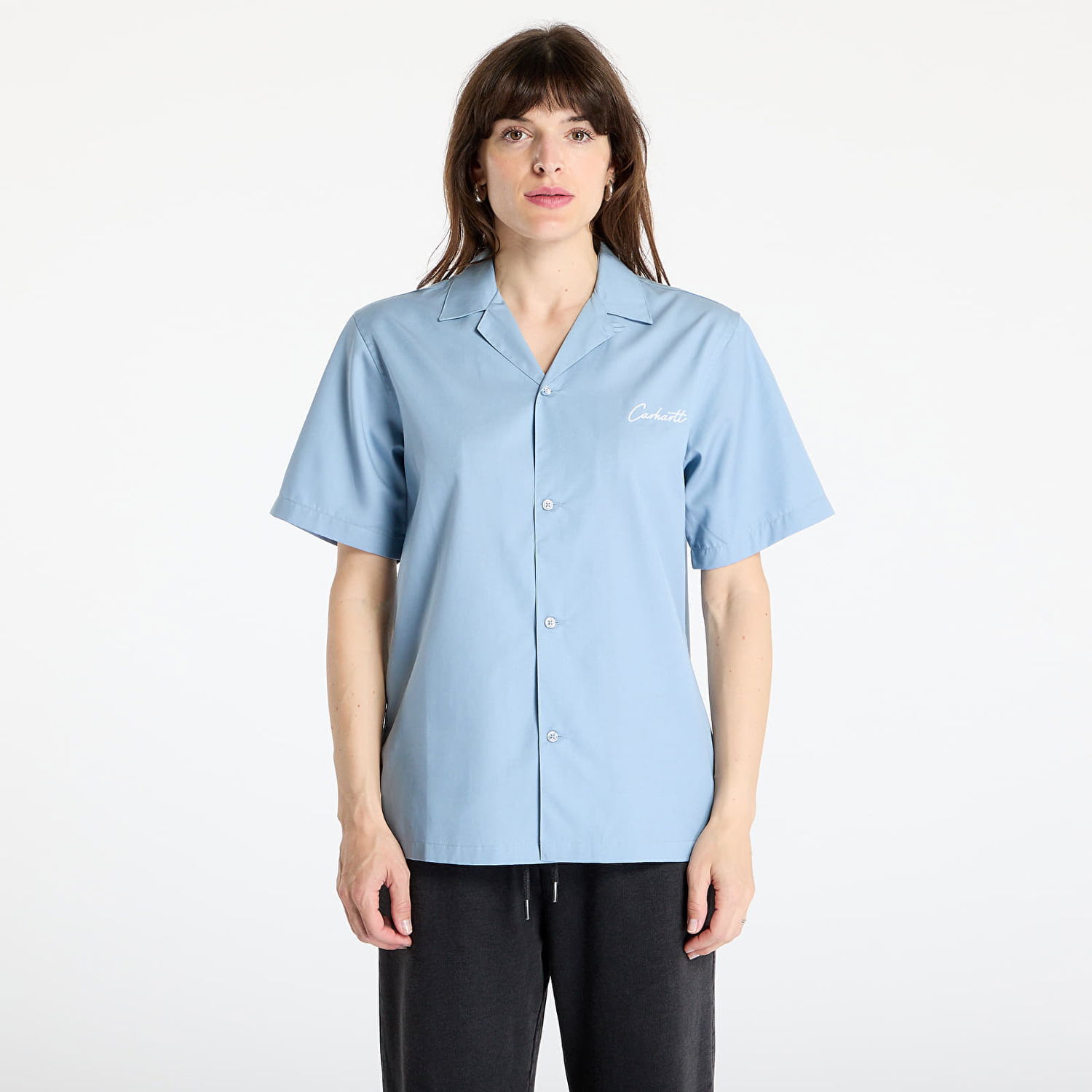 Риза Carhartt WIP S/S Delray Camp Collar Shirt Синьо | I031465.0ROXX, 1