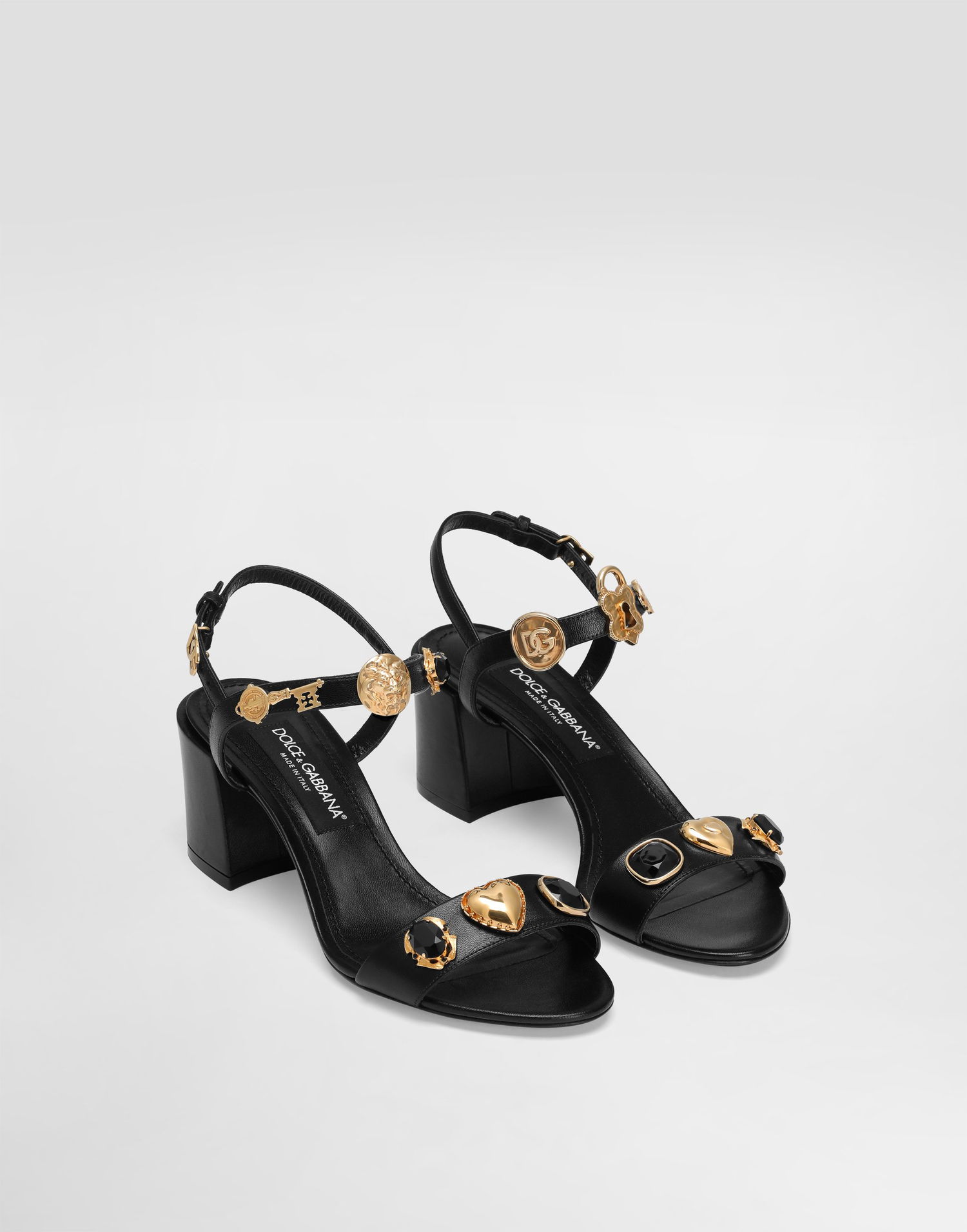 Аксесоари Dolce & Gabbana Dolce & Gabbana Embroidered Jeweled Block Heel Sandals Черно | CR1904AO03380999, 1