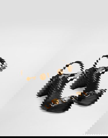 Аксесоари Dolce & Gabbana Dolce & Gabbana Embroidered Jeweled Block Heel Sandals Черно | CR1904AO03380999, 1