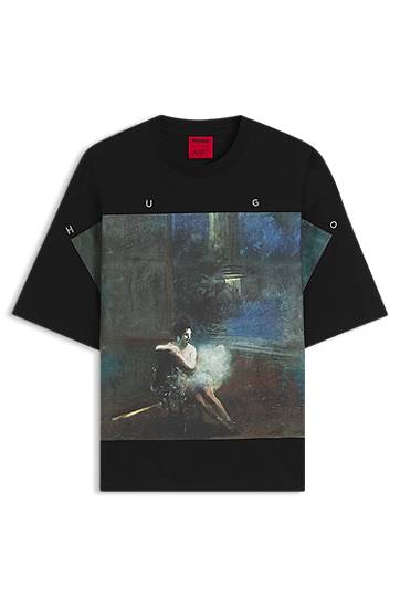 Тениска BOSS HUGO x apoh Oversized Ballerina Print T-Shirt Черно | 50546007, 0