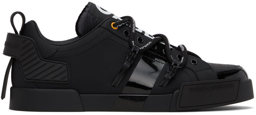 Кецове и обувки Dolce & Gabbana Black Portofino Sneakers Черно | CS1783AJ986, 0
