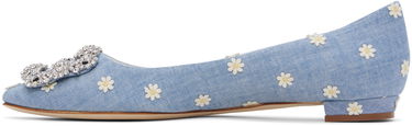 Облекло Manolo Blahnik Manolo Blahnik Hangisiflat Daisy Ballerina Flats Синьо | 124-2560-0001, 2