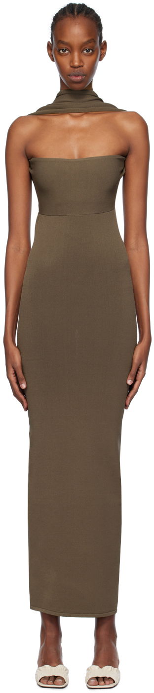 Pокля TOTEME Totême Slip-Through Midi Dress Зелено | 241-WRD1093-YA0028, 0