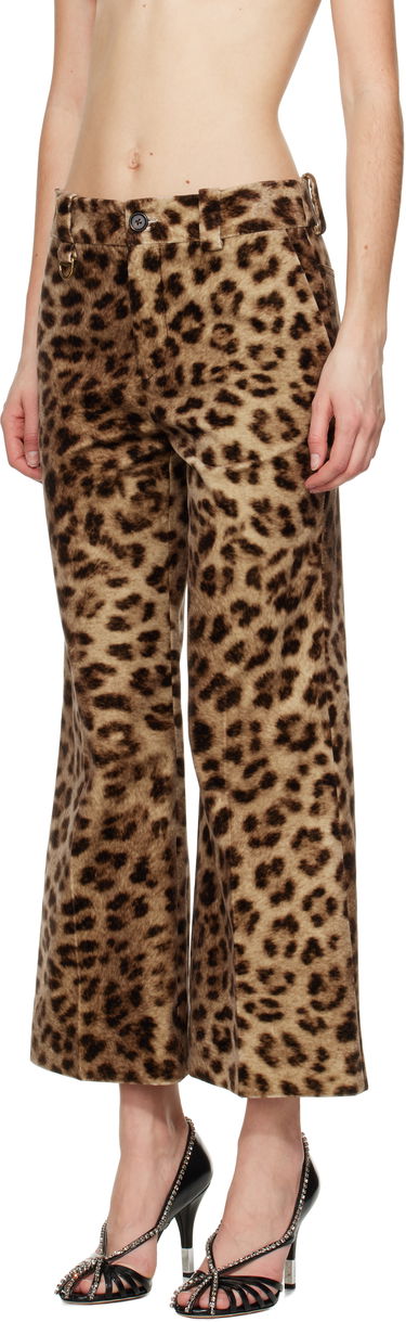 Панталони CHLOÉ Chloé Cropped Bootcut Trousers Кафяво | CH25SPA31290, 3