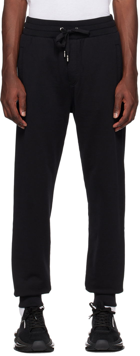Спортни панталони Dolce & Gabbana Black Printed Lounge Pants Черно | GVUYATFU7DU, 0
