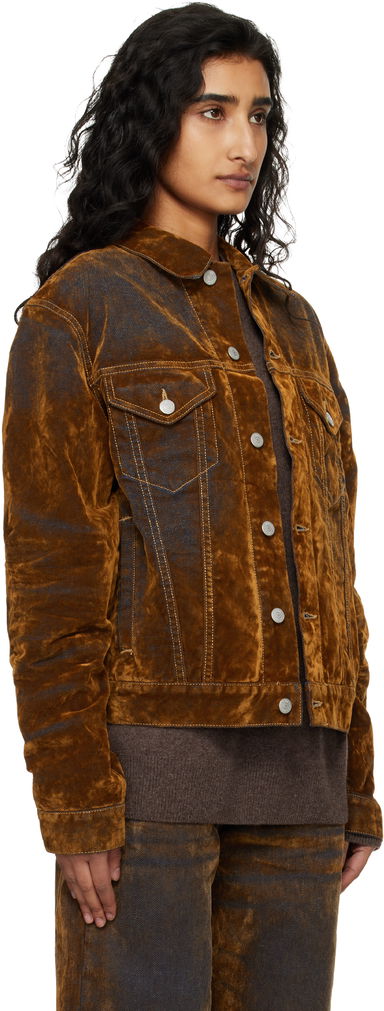 Flocked Denim Trucker Jacket, 4