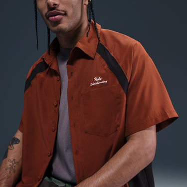 Риза Nike SB Nike SB Dri-FIT Woven Bowling Short Sleeve Shirt Кафяво | HJ2958-245, 1