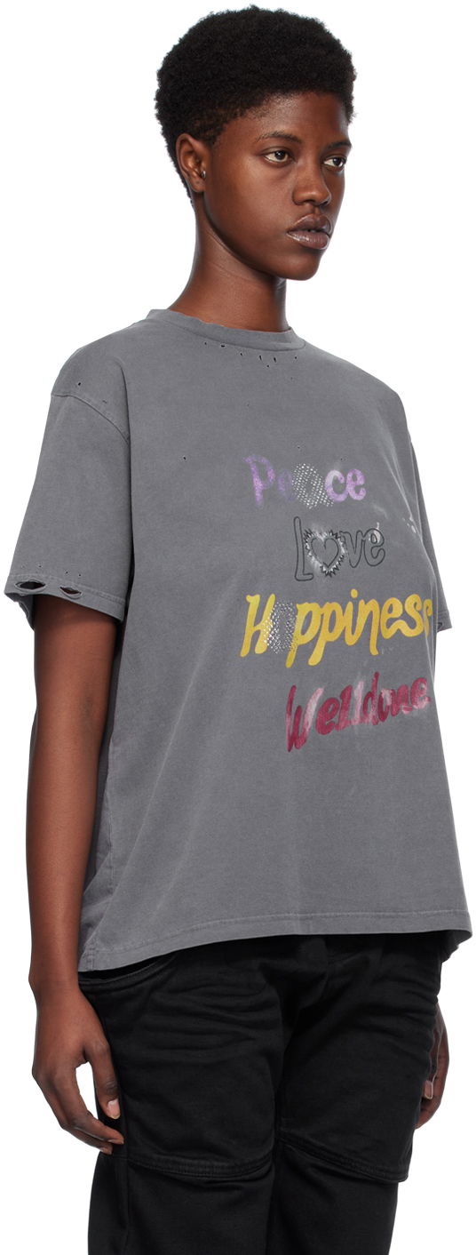 Тениска We11done We11done Lettering Graphic T-Shirt Сиво | WD-TT0-24-705-U-CH, 1