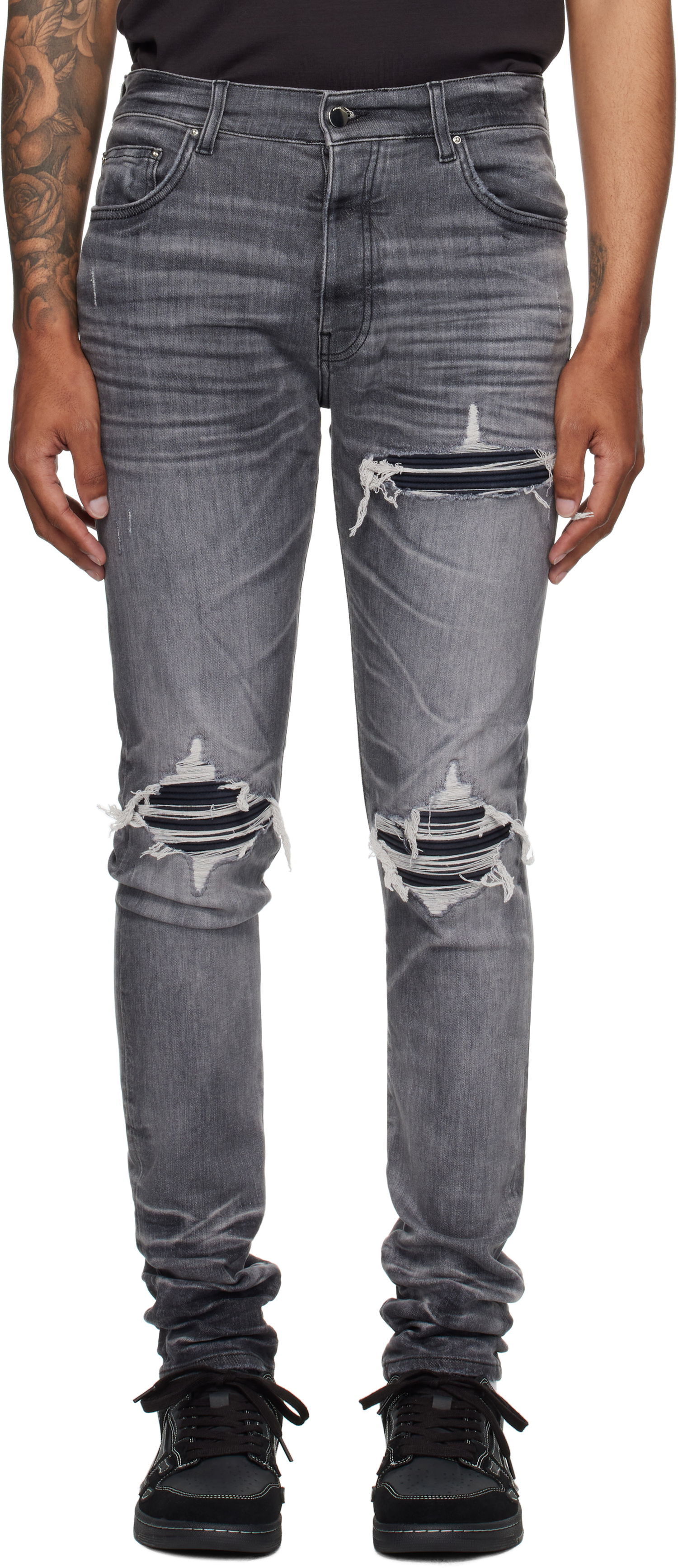 Дънки AMIRI AMIRI MX1 Jeans with Suede Patches Сиво | AMDNSY1158, 0