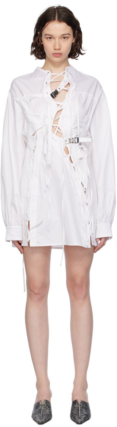 Pокля Ottolinger Ottolinger Lace-Up Mini Dress Бяло | 1100301, 0