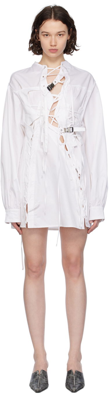 Pокля Ottolinger Ottolinger Lace-Up Mini Dress Бяло | 1100301, 0