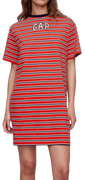 Striped T-Shirt Dress Logo Americana